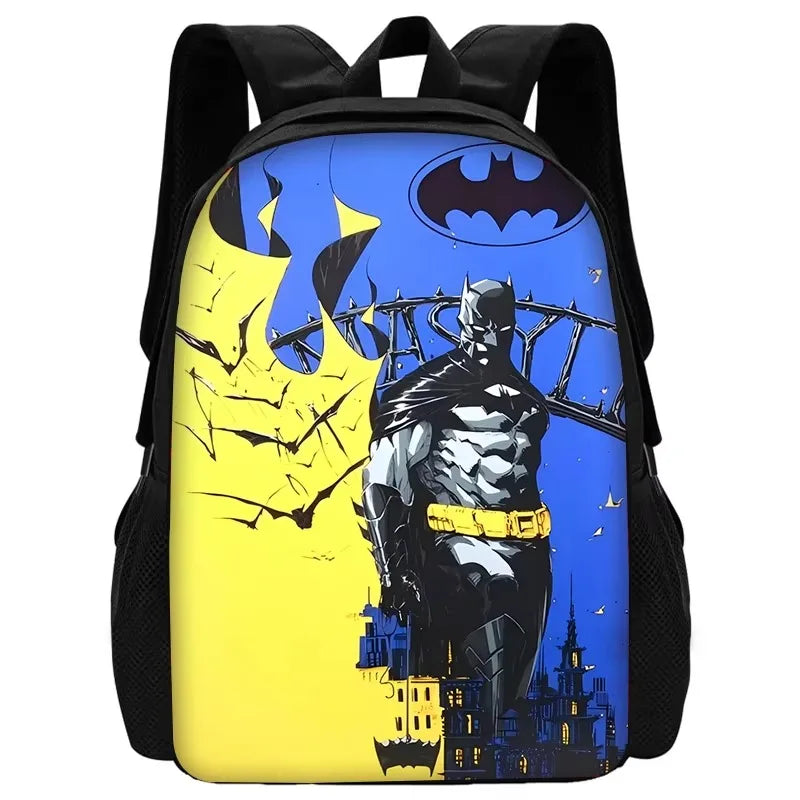 Super B-BatmanS-Logo Child School Backpack with Lunch Bags ,Pencil Bags ,School Bags for Boys Girls Best Gift-XHOO1-SB-172-A8-