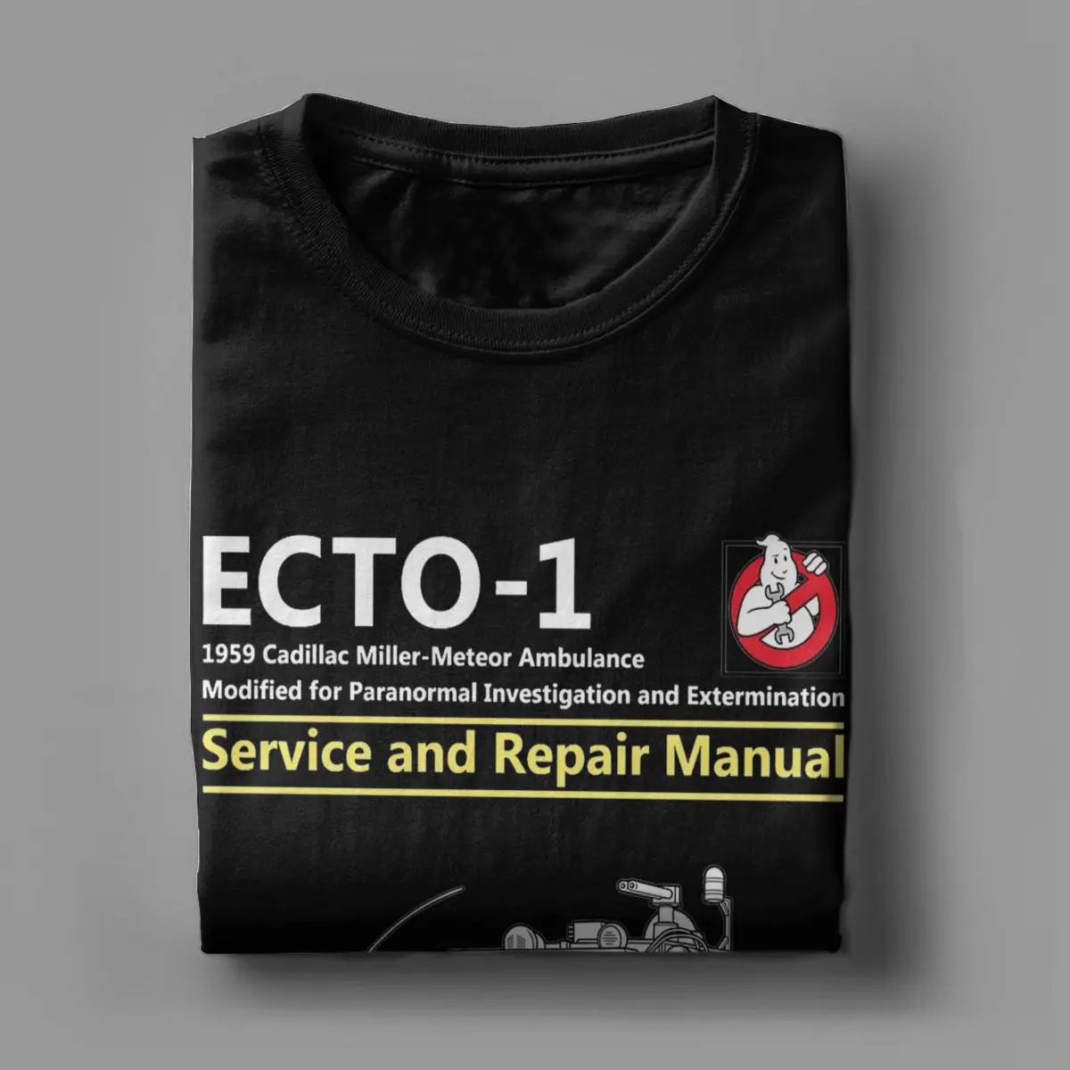 Ghostbusters ECTO-1 Manual T-Shirt - Cotton O-Neck Tee for Men Gift Idea Clothes-