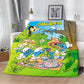 Cute Smurfs Printed Blanket Throw - Soft Warm Cartoon Picnic Blanket, Home Travel Comfort, Retro Birthday Gift-1539CS24823A20-76x102cm-Gai-