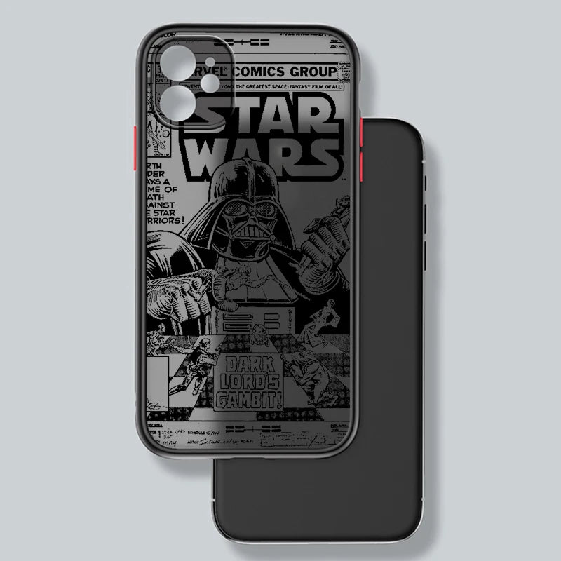 Disney Star Wars Luxury Logo Frosted Case for iPhone 15 14 13 12 11 - Protective, Mini Funda Cover-iPhone 11 Pro MAX-FA9303HES-