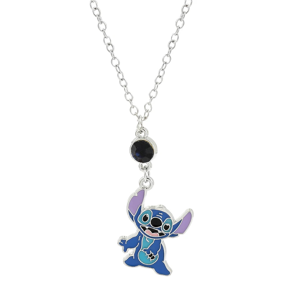 Lilo & Stitch Pendant Necklace - Cute Anime Jewelry Cartoon Angel Chain Collar Gift-Stitch 2-CHINA-