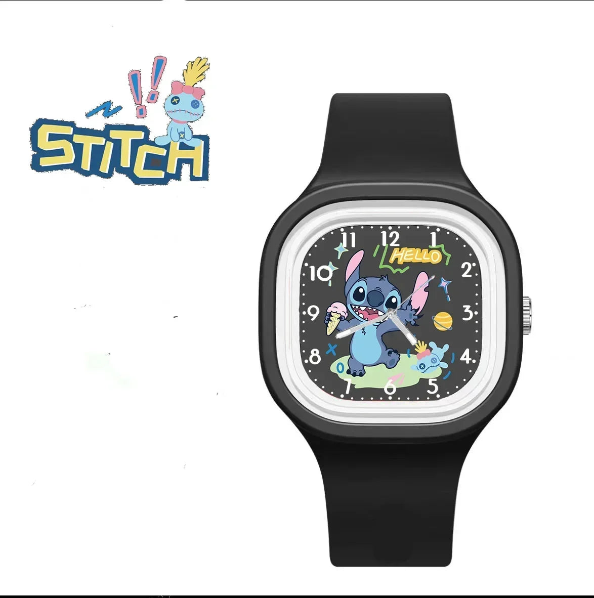 Lovable Stitch Watch - Lilo & Stitch Anime Design - Sports Silicone Wristband - Fun Kids Toy Gift for Fans - Family-1-