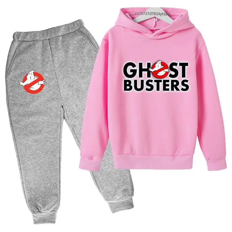 Ghostbusters Kids Cartoon Print Hoodie + Jogging Pants Tracksuit - Ages 2-13 Years-fhui-110-