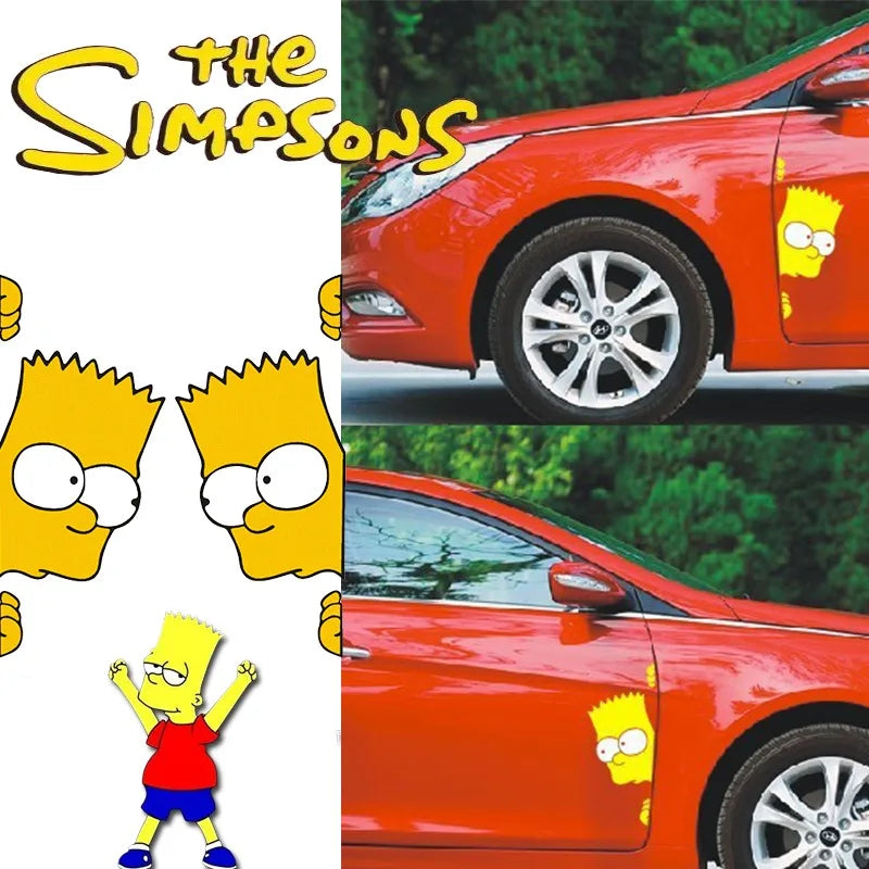 Funny Simpsons Car Stickers - Personalized Reflective Decals - Great Present for Dad’s or Boyfriend’s Vehicle-