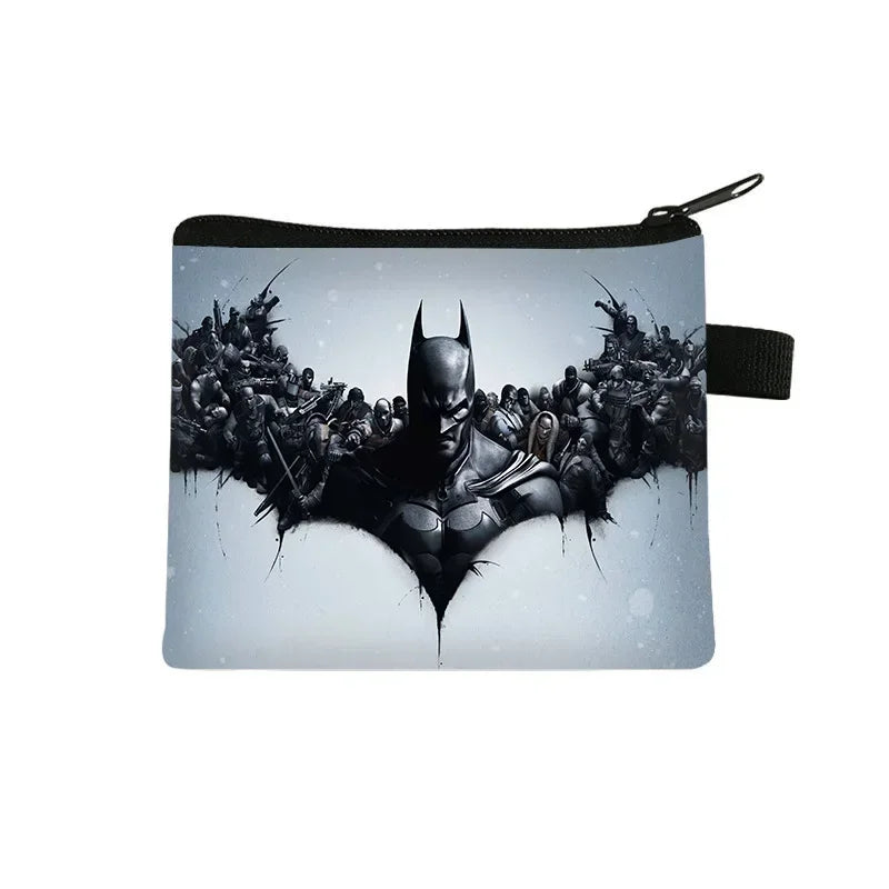 DC Anime Figure Justice League Batman Bruce Wayne Coin Purse Portable Card Case Coin Key Storage Bag Clutch Small Gifts-2-13.5x11 cm-