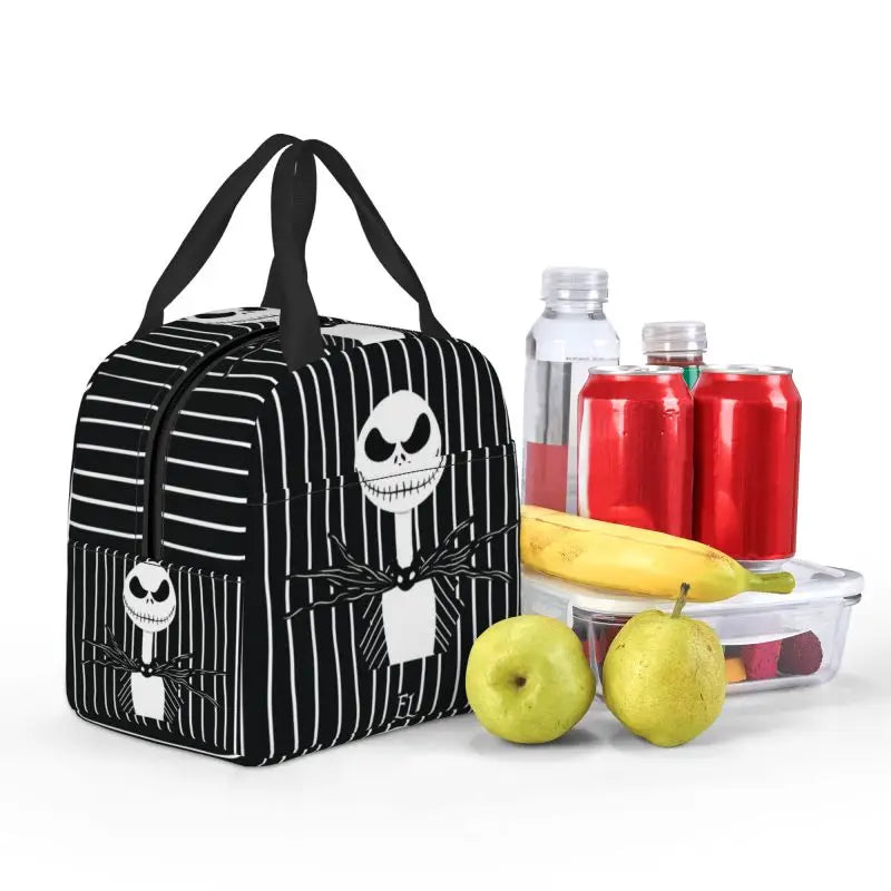 Tim Burton Christmas Lunch Box - Skull Jack Reusable Cooler - Perfect for Halloween-