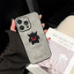 Miniso Cartoon Pokémon Pikachu Gengar Leather Embossing Phone Case - For iPhone 15 14 13 12 11 16 Pro Max-gray Gengar-for iPhone 11 (6.1)-