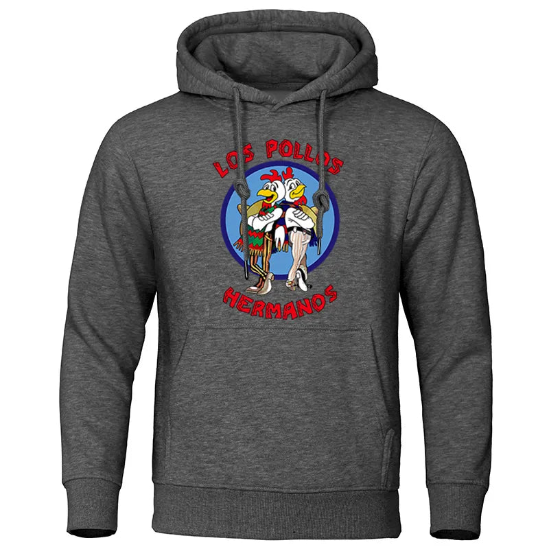 Los Pollos Hermanos Letter Print Men's Hoodie - Oversized-