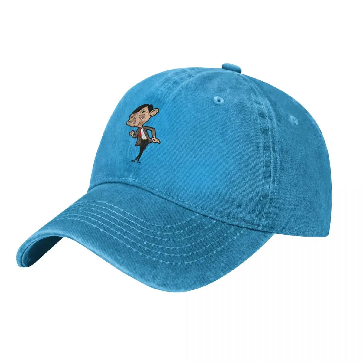 Mesh Mr. Bean - Snapback Caps - Breathable Casual Hats - Outdoor or Party Accessories-Blue-One Size-