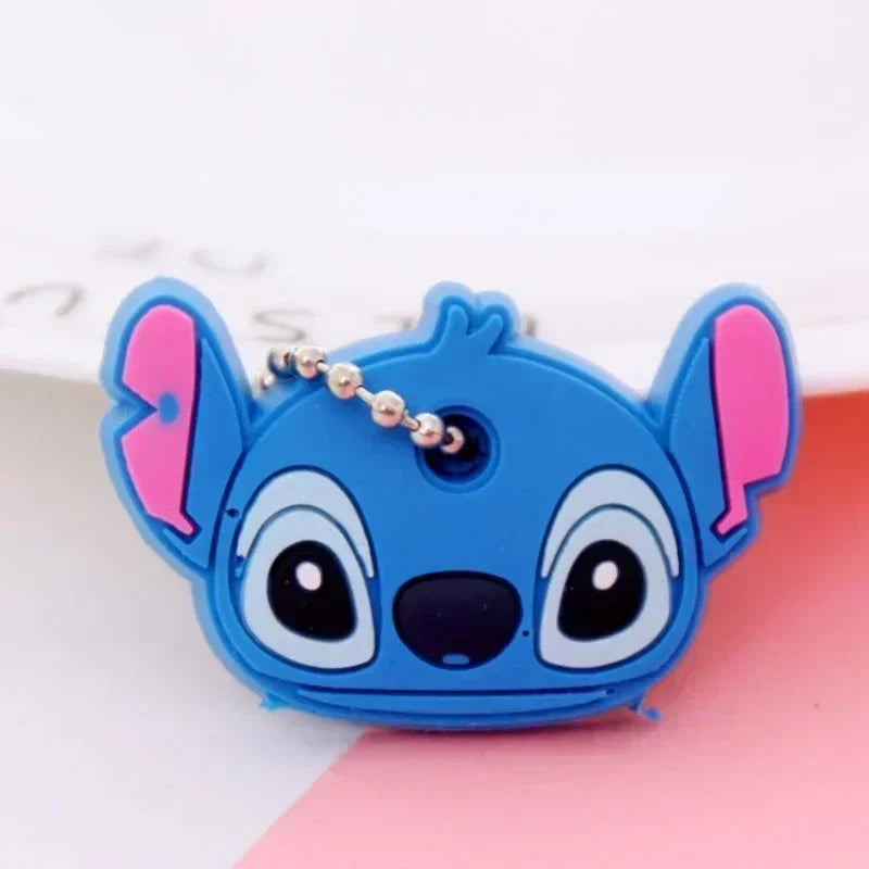 Stitch Silicone Key Caps - Cartoon Lilo & Stitch Protective Key Cover Holder Keychain Gift-