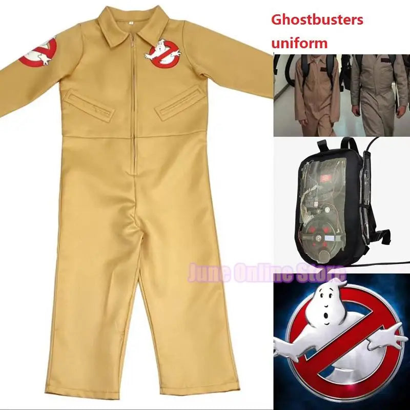 Ghostbusters Halloween Cosplay Jumpsuit - Movie Theme Costume for Kids and Adults (Ages 3-15)-