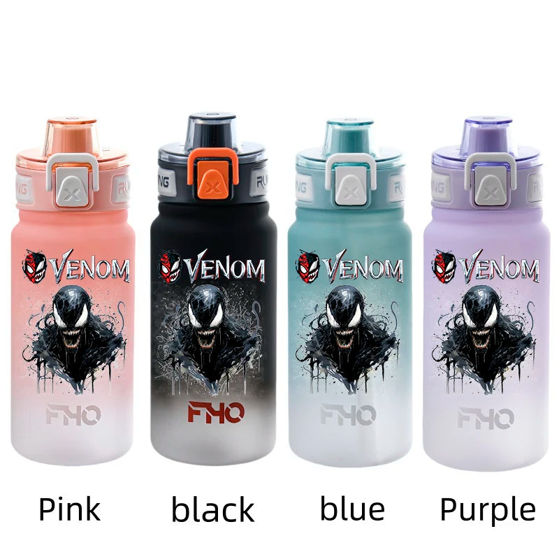 Marvel Venom Kettle - Portable Plastic Water Bottle - Animation Peripheral Spider-Man Drinking Cup for Students-dy15-Purple-