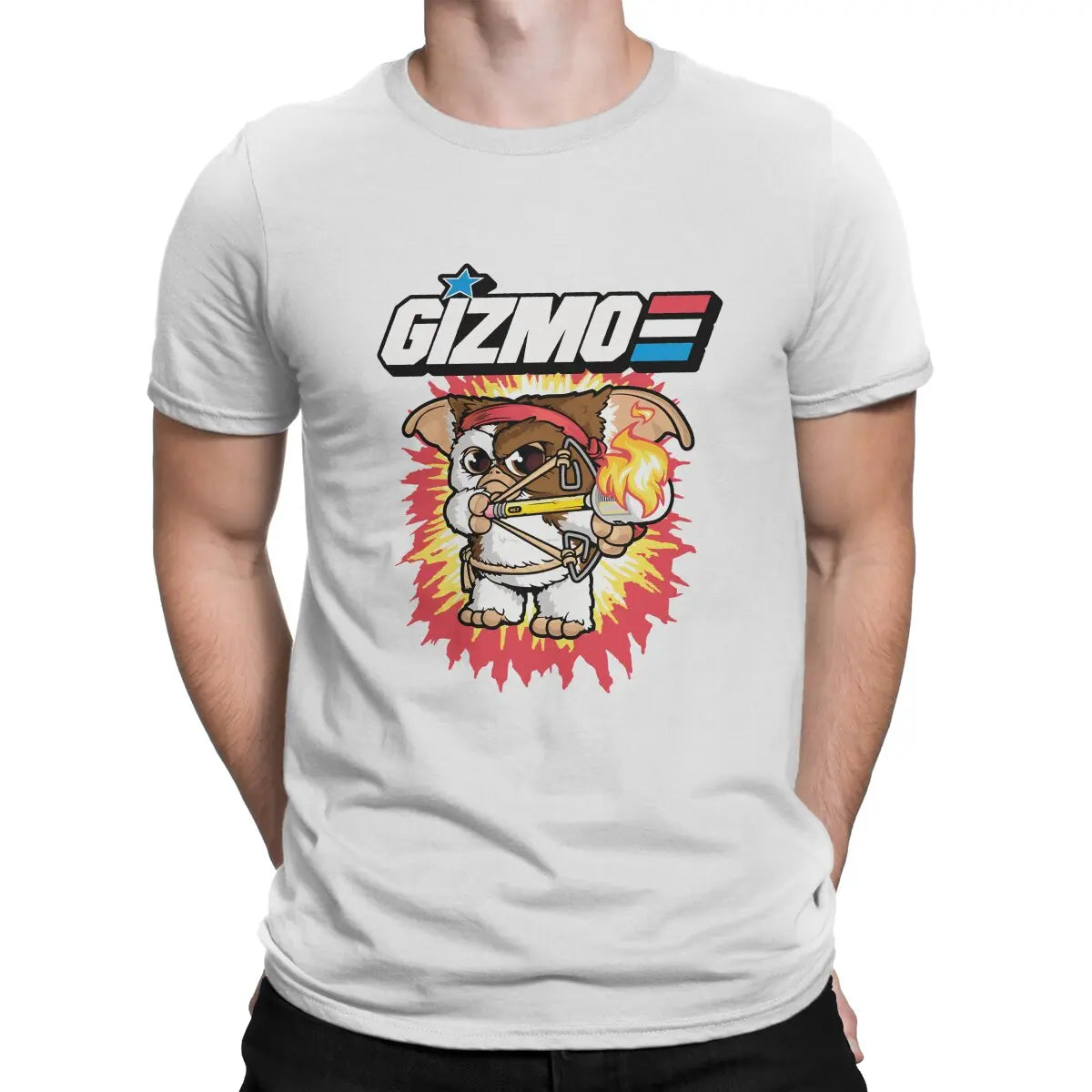 Gremlins Movies Gizmo - TShirt Graphic Men Tops - Vintage Grunge Summer - Polyester Streetwear - Harajuku T Shirt-White-M-