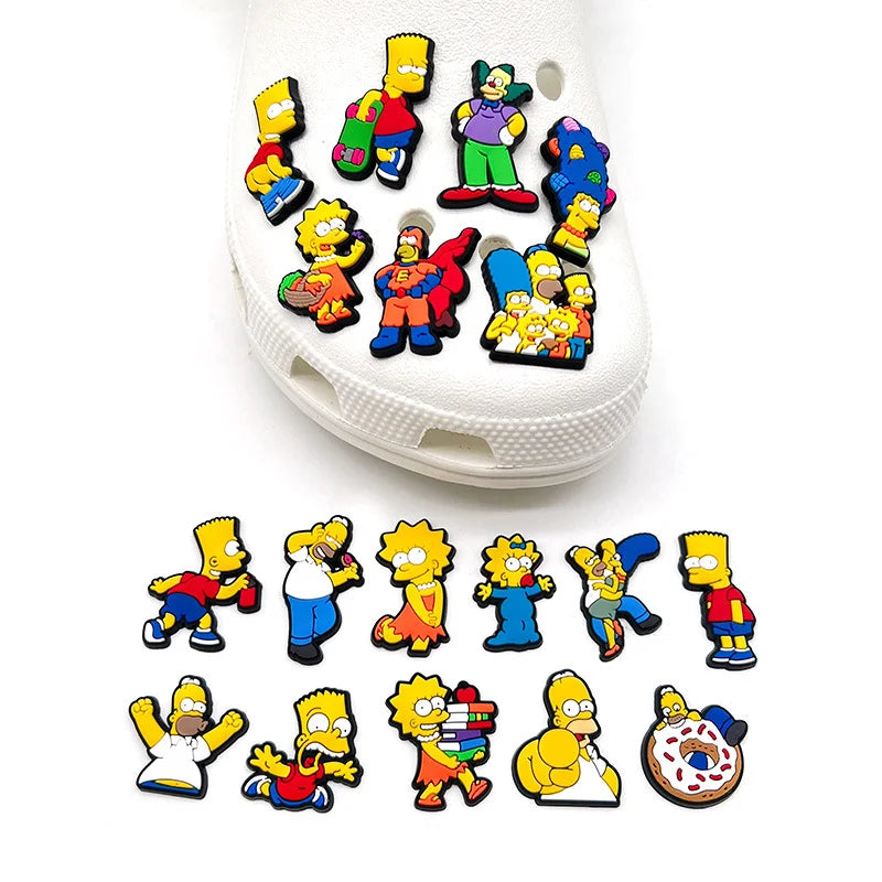 Simpsons Shoe Charms - DIY Accessories for Clogs - Perfect Kids’ Gift for Birthdays or Holidays - Fits Crocs-18pcs-