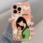 Mulan Cute Cartoon Disney Phone Case for iPhone 15 14 13 12 11 - Soft Transparent Wave Oil Cover-