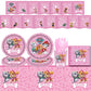 Paw Patrol Birthday Party Decorations Skye Pink - Paper Plates Cups Napkins Tableware Balloons - For Kids Baby Shower Party Supplies-