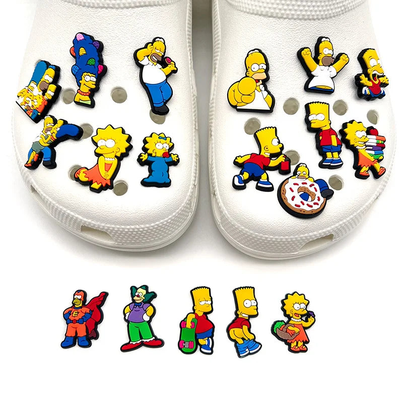 Simpsons Shoe Charms - DIY Accessories for Clogs - Perfect Kids’ Gift for Birthdays or Holidays - Fits Crocs-18pcs-