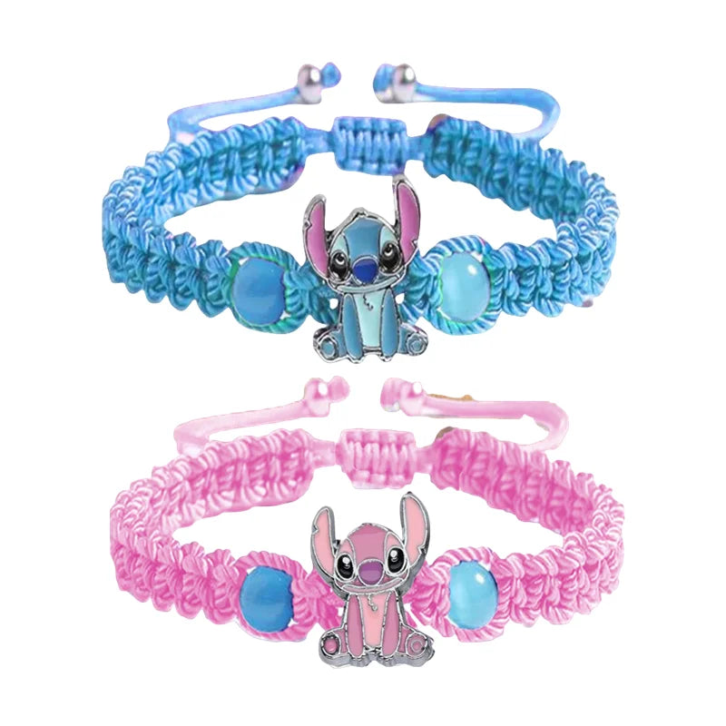 Stitch Cartoon Wristband Bracelet - Lilo & Stitch Anime Jewelry Gift for Girls Boys Kids-