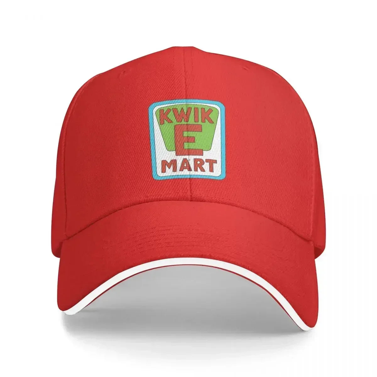 Kwik-E-Mart Simpsons Logo Snapback Cap - Breathable Polychromatic Baseball Hat - Stylish Gift for Men or Women-Red-As shown-