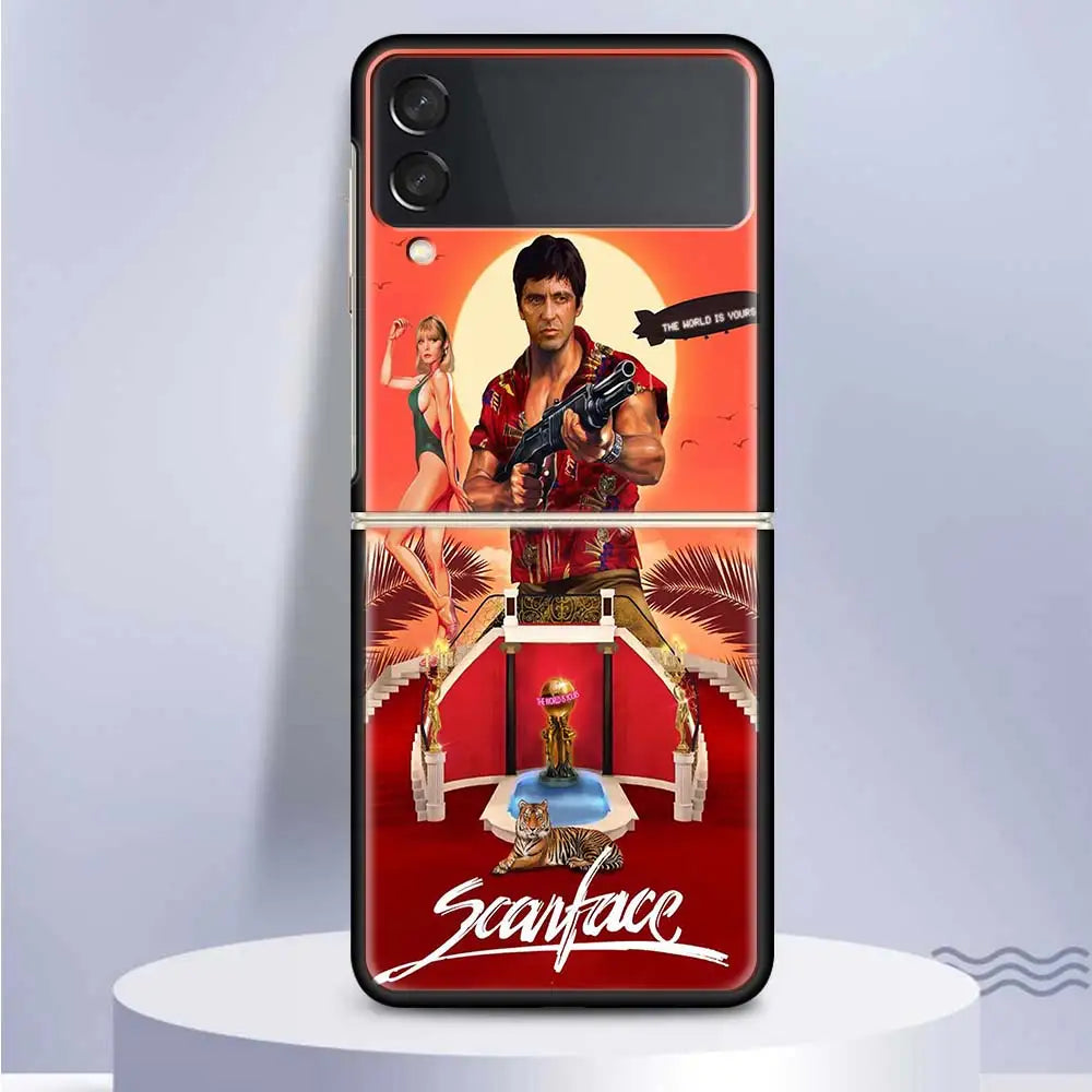 Scarface 1983 - Al Pacino Film Classic - Samsung Galaxy Z Flip Case - Fits Flip3, Flip4, Flip5 - PC Hard Plastic for Z Flip 5, 4, 3, 5G Fundas.-TW828-2-Samsung Z Flip 5-