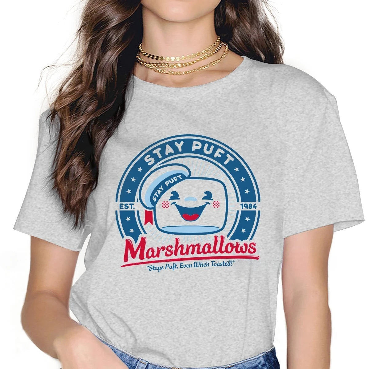 Stay Puft Marshmallows Ghostbusters T-Shirt - Y2K Women’s Harajuku Hip-Hop Tee-