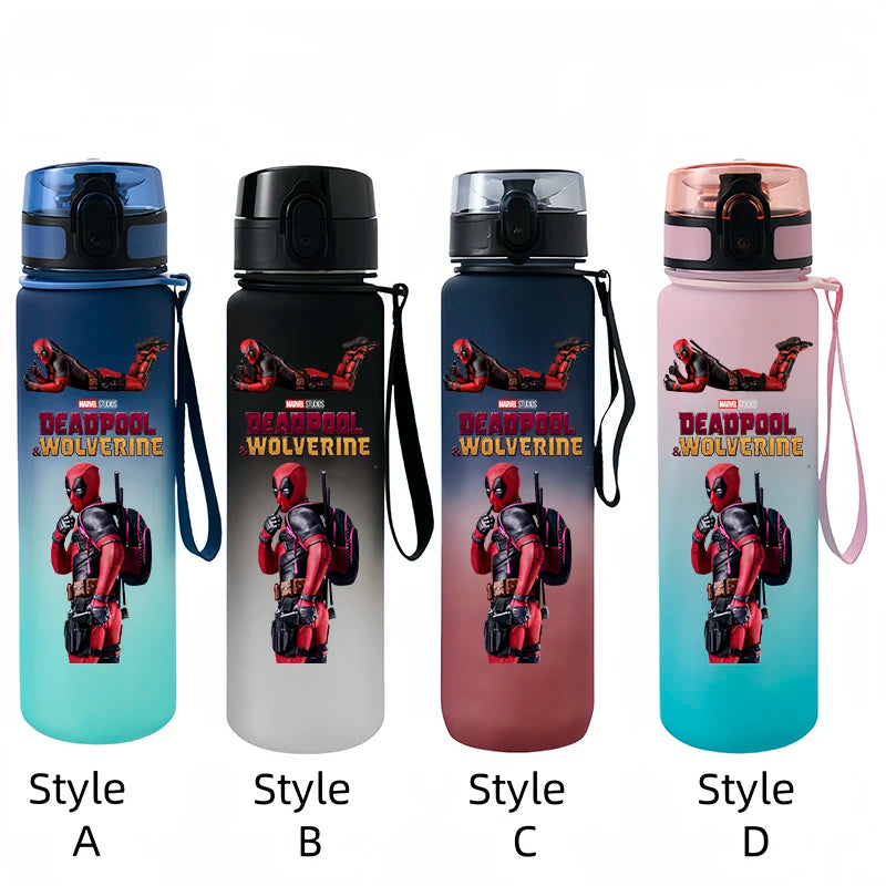 Marvel Deadpool and Wolverine Sports Bottle - 650ML Large Capacity Outdoor Straight Cup - Gift for Students-ss12-Style B-