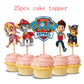 Paw Patrol Birthday Party Decorations Tableware Supplies Balloons Paper Party Plate Cup Napinks Gift Bag Baby Shower Kids Happy-25pcs cake topper-