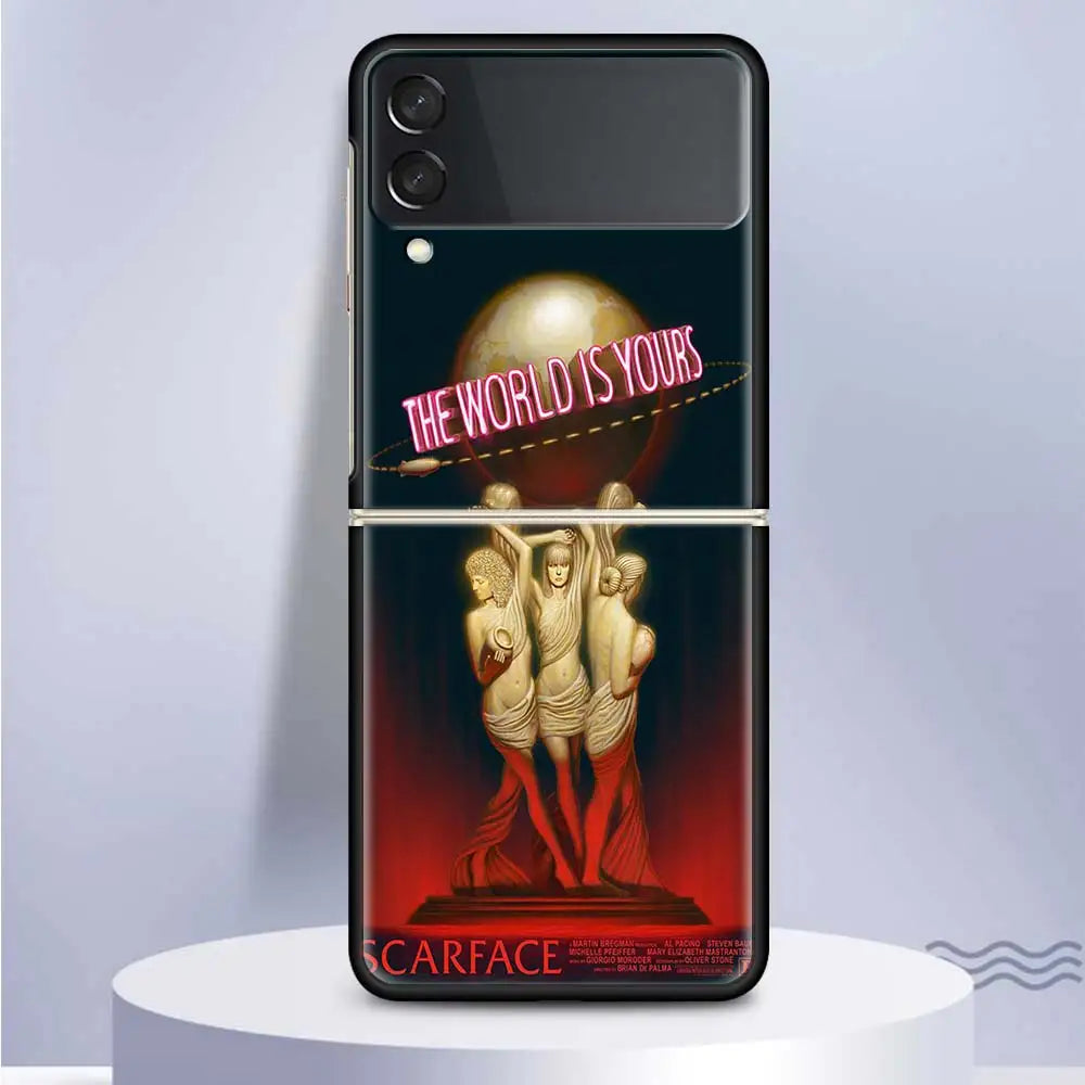 Scarface 1983 - Al Pacino Film Classic - Samsung Galaxy Z Flip Case - Fits Flip3, Flip4, Flip5 - PC Hard Plastic for Z Flip 5, 4, 3, 5G Fundas.-TW828-5-Samsung Z Flip 5-