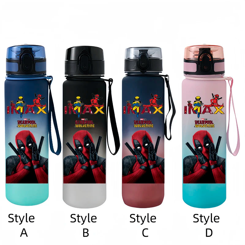 Marvel Deadpool and Wolverine Sports Bottle - 650ML Large Capacity Outdoor Straight Cup - Gift for Students-ss2-Style B-