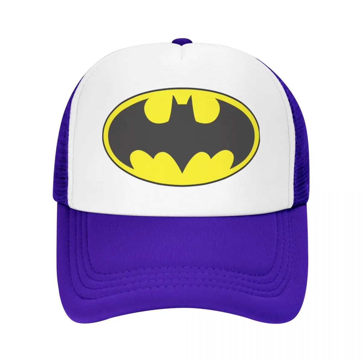 Bats Man Symbol Logo Trucker Cap Fitted Cartoon Dad Hat Trucker Worker Cap Racing Cap Snapback Caps Mesh Baseball Cap Summer-PURPLE-One Size-