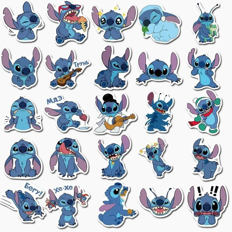 100pcs Kawaii Stitch Stickers Set - Waterproof Cartoon Vinyl Decals for Laptop & Books-100pcs-