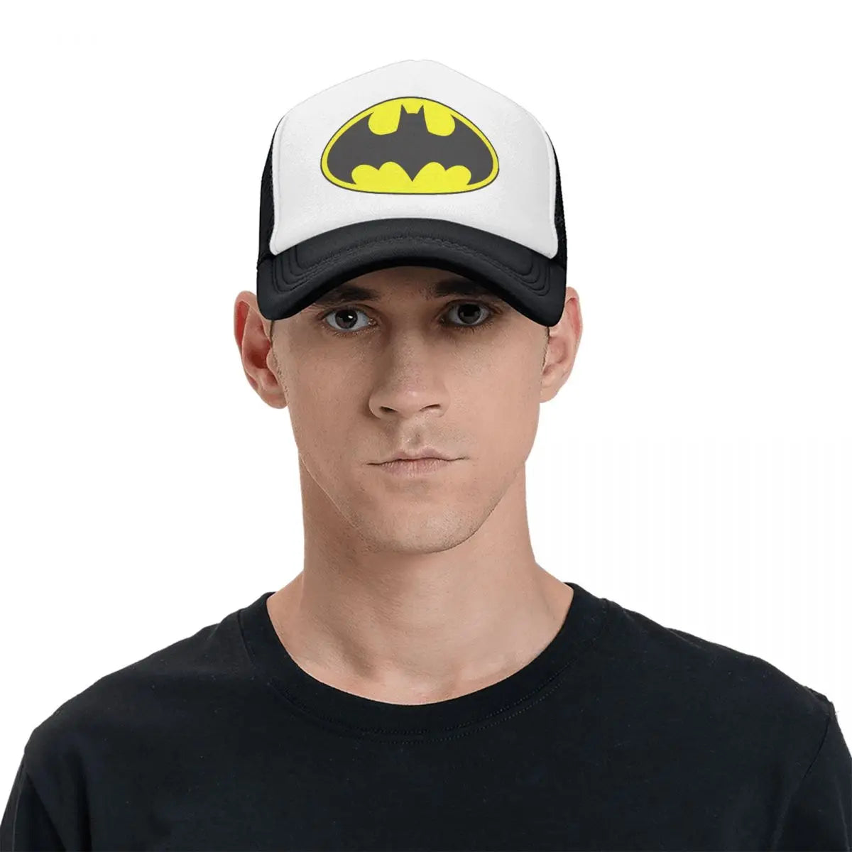 Bats Man Symbol Logo Trucker Cap Fitted Cartoon Dad Hat Trucker Worker Cap Racing Cap Snapback Caps Mesh Baseball Cap Summer-