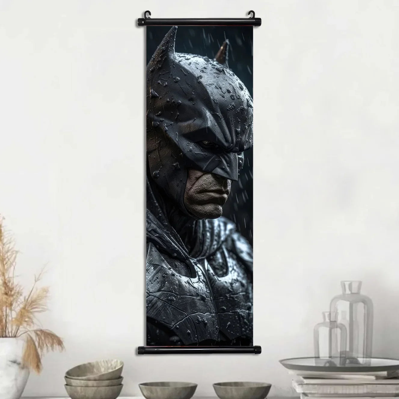 DC Batman Movie Poster Hanging Scroll Wallpaper Wall Artwork Canvas Painting Picture Print Room Home Decoration Art Decor Gift-1-5-11-40x120cm(15x47inch)-CHINA