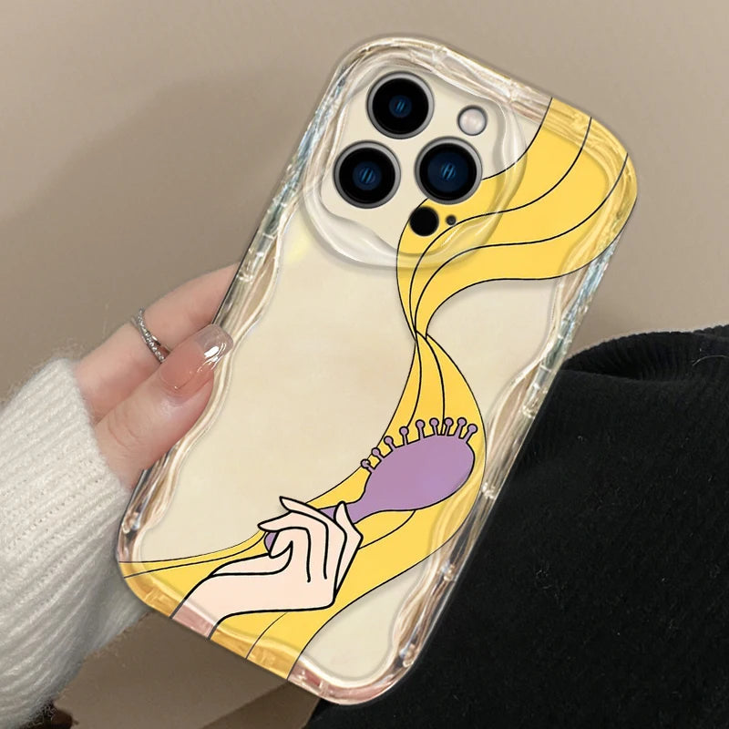 Disney Rapunzel Phone Case for iPhone 15 14 13 12 11 - Wave Oil Cover for Protection-iPhone 8-WA9803CLE-