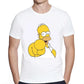 Cartoon Simpsons Cotton Breathable T-Shirt - Casual Wear for Men and Women - Great Husband or Dad Gift-white 4-XL-