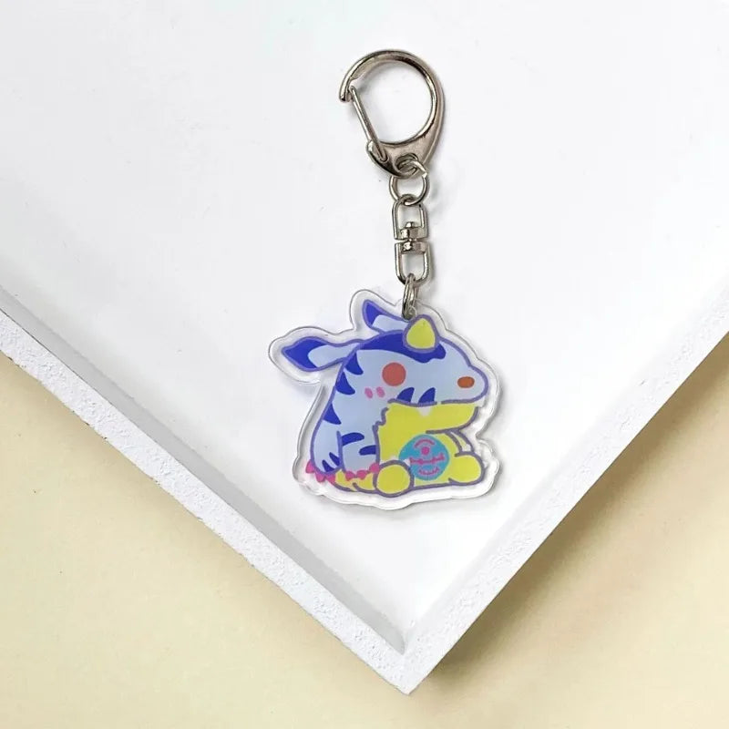 Digimon Adventure Acrylic Keychain - Retro Anime Character Backpack Pendant Gift-Gabumon-