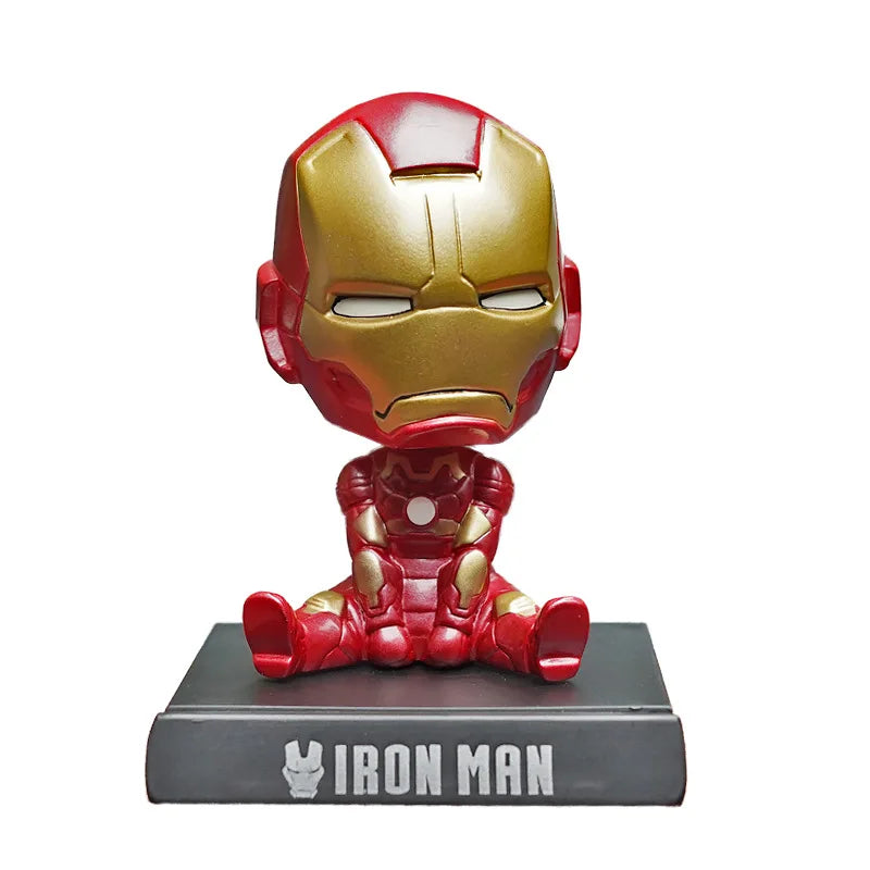 Marvel Iron Man Bobblehead Doll - Perfect for Car Decor or Collectible Gift for Avengers Fans-gang tie xia-