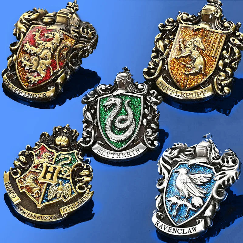 Harry Potter Brooch Pins - Hogwarts House Badges for Gryffindor and Slytherin Fans-