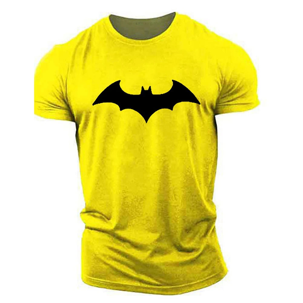 2023 Summer New Fashion Tops Men's Bat Print T-Shirt Round Neck Men's Breathable Fitness Sports Short-Sleeved Quick Dry Clothing-ETLTHJ2321175-4XL-