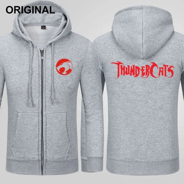 Thundercats Anime Hoodie - Winter Fleece Jacket - Men’s Retro Sweatshirt Coat-3-M-