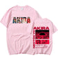 Neo Tokyo Anime T-shirt - Japanese Manga Shotaro Kaneda Tee - Men's Short Sleeve Cotton Fashion Shirt-Pink-XS-