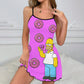 Summer Women's Simpsons Pajama Dress - Sexy Suspenders for Home Comfort - Adorable Gift for Girlfriend or Wife-