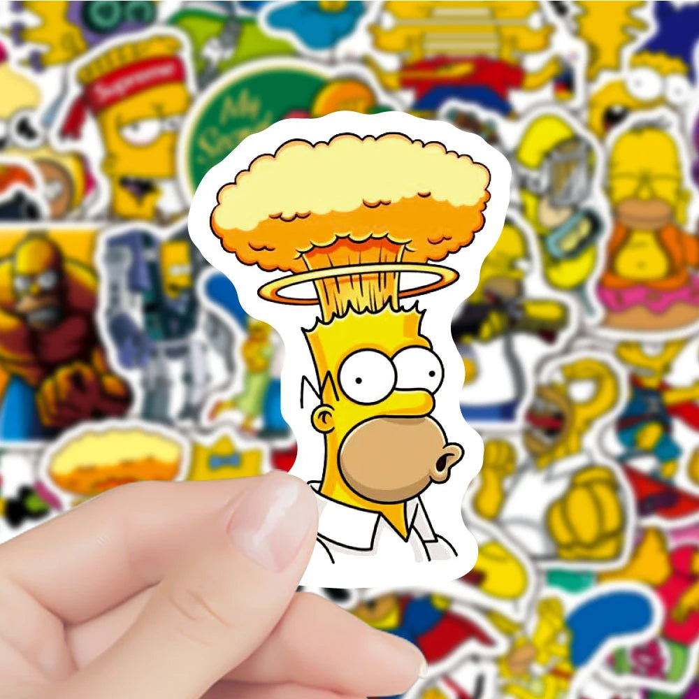 Simpsons Family Cartoon Stickers - DIY Decals for Skateboards, Laptops, or Bikes - Fun Present for Kids or Teens-