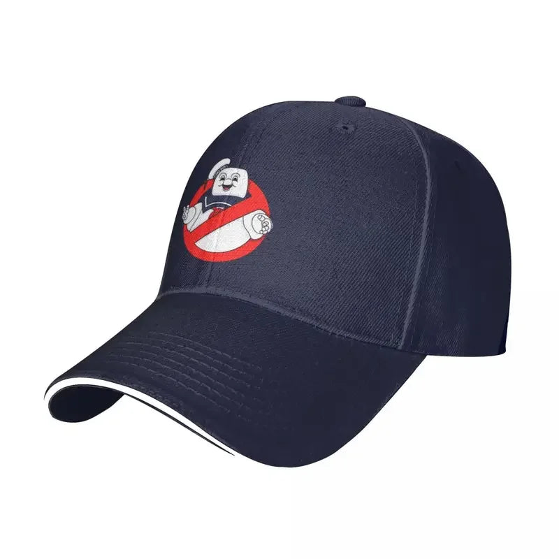 Y2K Marshmallow Mariner Ghostbusters Baseball Cap - Casual Sun Hat for Beach Camping-Navy Blue-One Size-