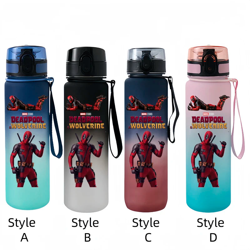 Marvel Deadpool and Wolverine Sports Bottle - 650ML Large Capacity Outdoor Straight Cup - Gift for Students-ss11-Style B-