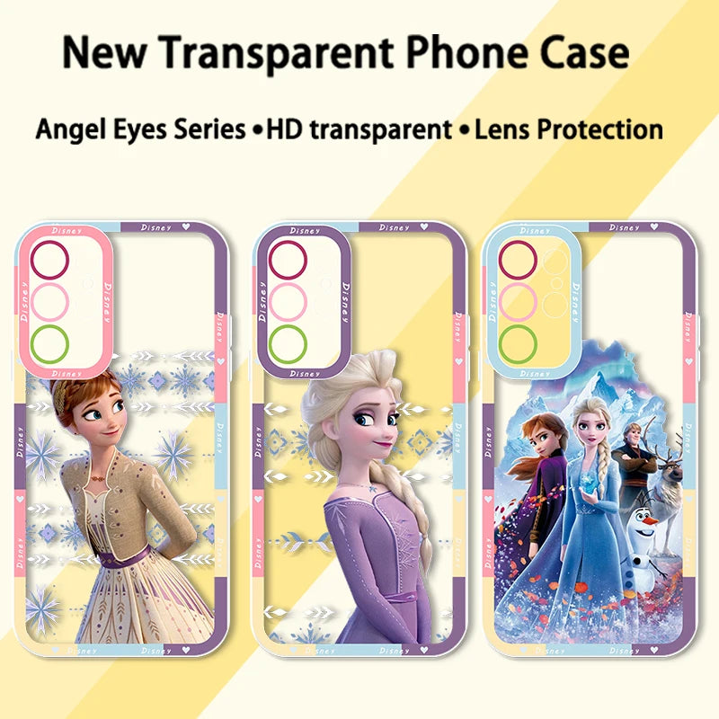 Disney Frozen Princess Phone Case for Samsung Galaxy S24 S23 S22 - Angel Eyes, Transparent Cover-