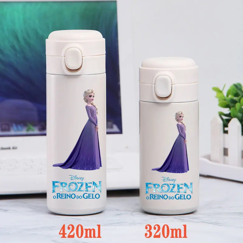 Disney Princess Thermal Bottle - 320ML/420ML Stainless Steel Outdoor Sports Water Cup Featuring Frozen Characters-GZ-B27-420ML-