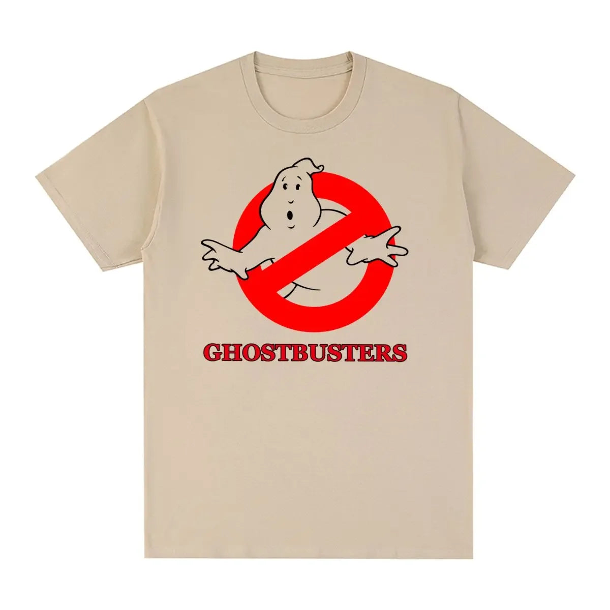 Ghostbusters Retro Music T-Shirt - Funny Vintage Cotton Short Sleeve Men’s Streetwear-Khaki-S-