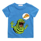 Ghostbusters Kids Cotton T-Shirt - Summer Casual Graphic Tee for Boys and Girls-dark-blue-160-