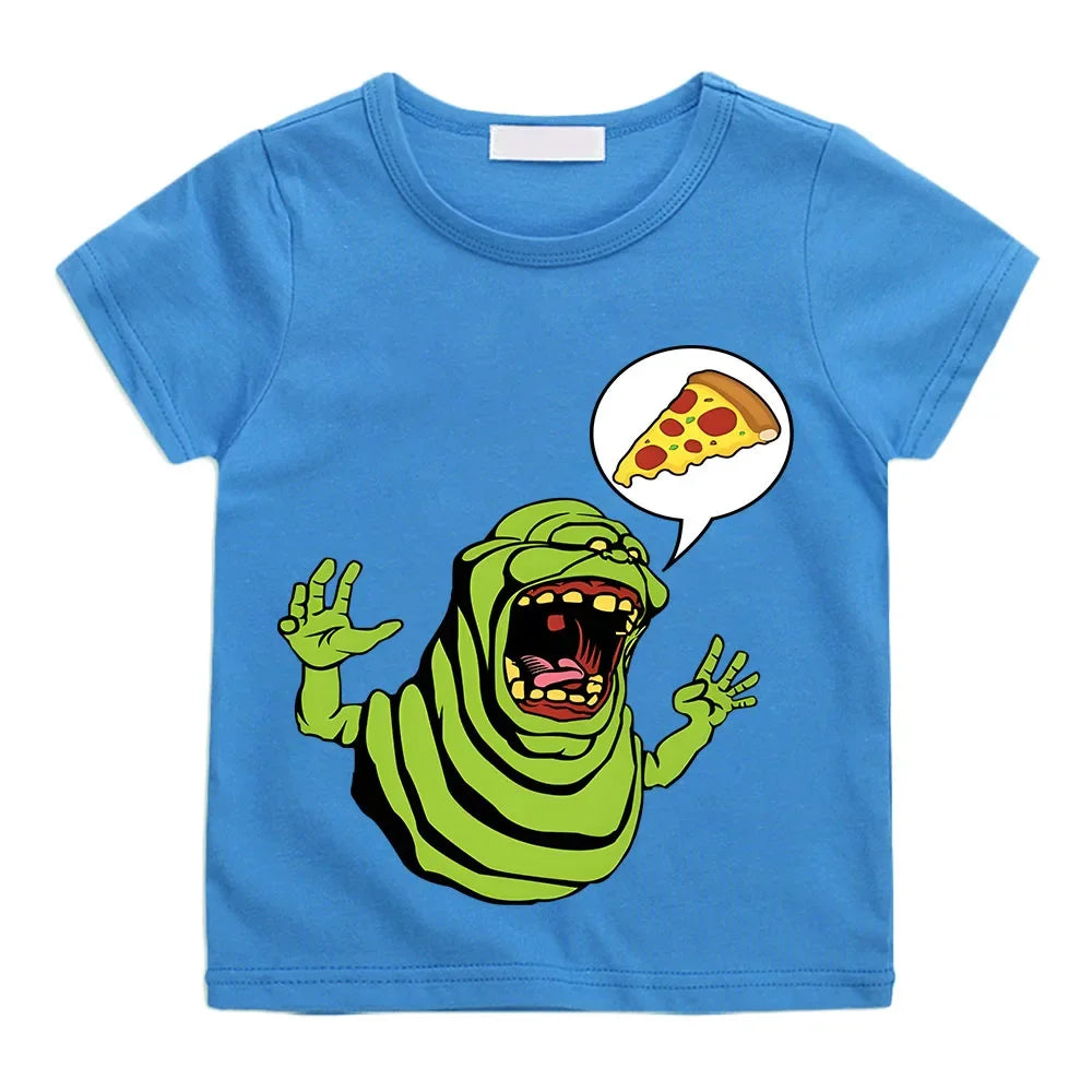 Ghostbusters Kids Cotton T-Shirt - Summer Casual Graphic Tee for Boys and Girls-dark-blue-160-